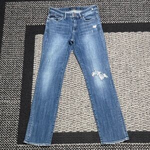Lucky Brand Sweet Straight Jeans Women’s 29 Distressed Raw Hem Denim Classic